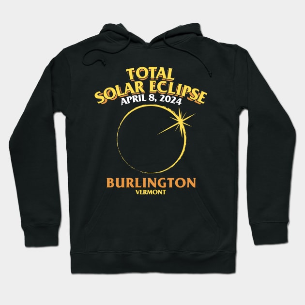 Total Solar Eclipse 2024 - Burlington, Vermont Hoodie by LAB Ideas